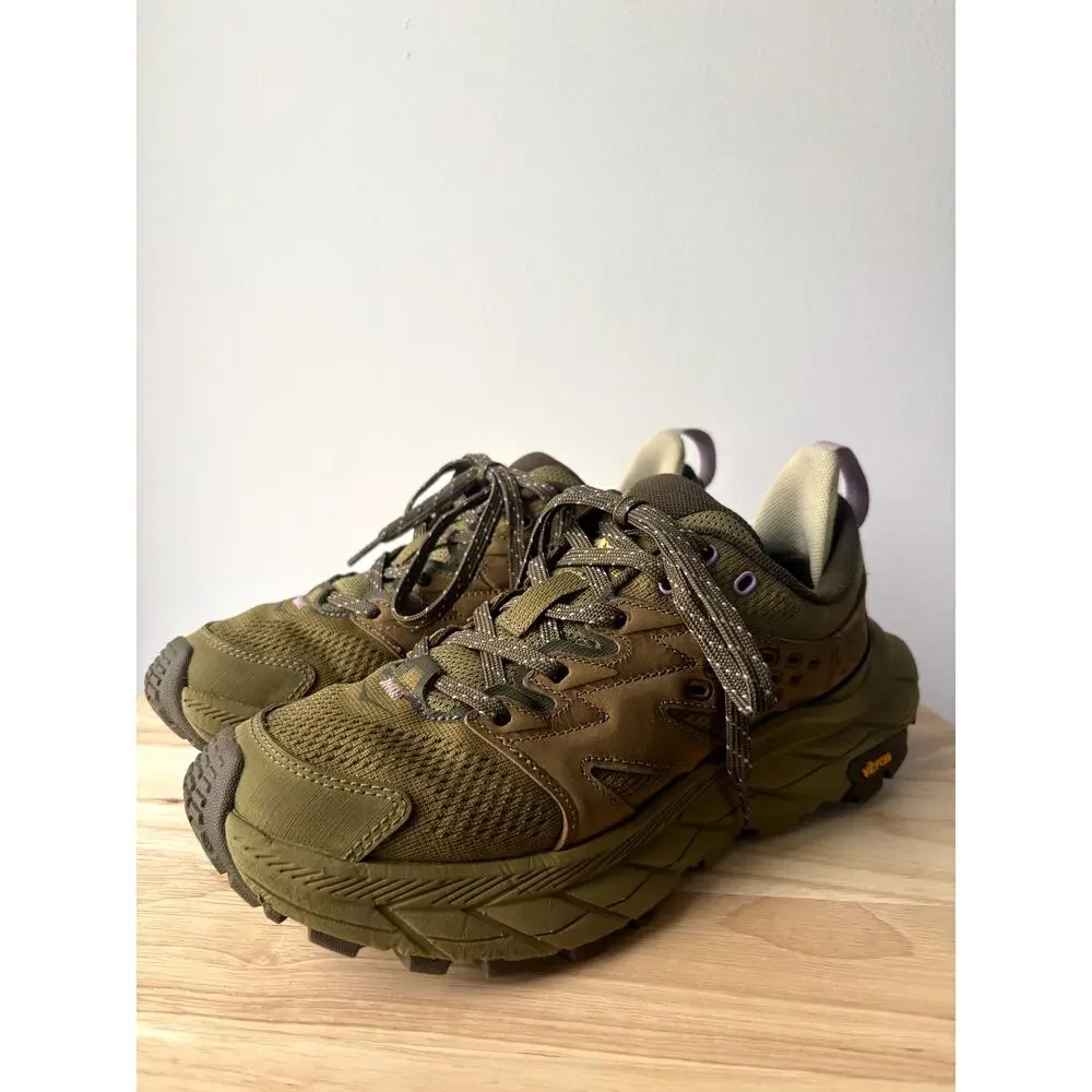 HOKA Anacapa Breeze Low Womens 5.5 Green Moss Dark Olive Hiking Shoes